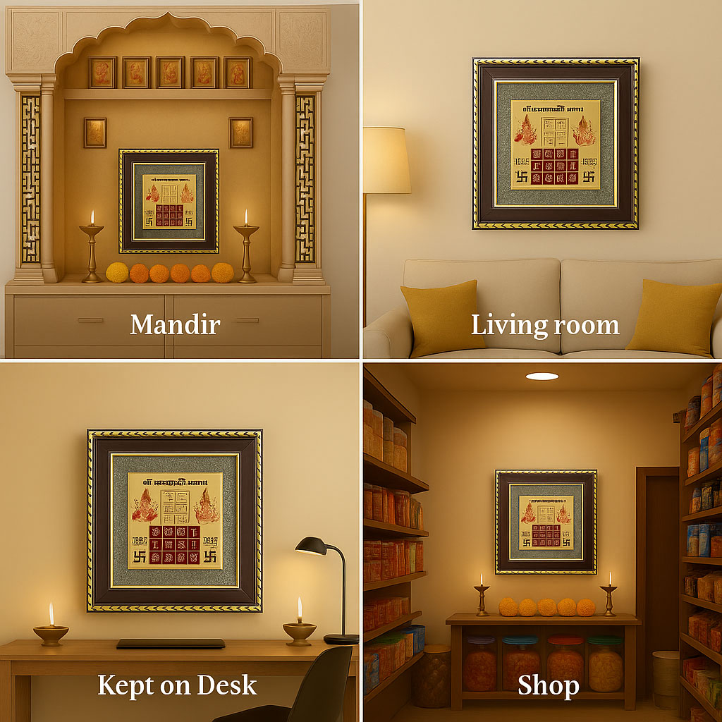 Vyapar Vridhhi Yantra on Raw Pyrite Frame